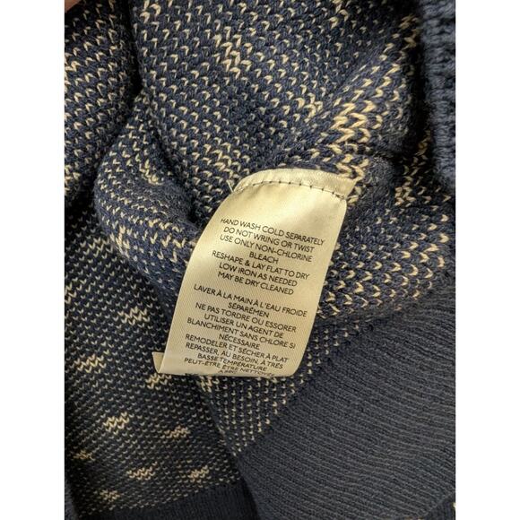 Free People Cropped Sweater Womens XS Navy Easy Street Pattern Long Sleeve NWT - Picture 4 of 4